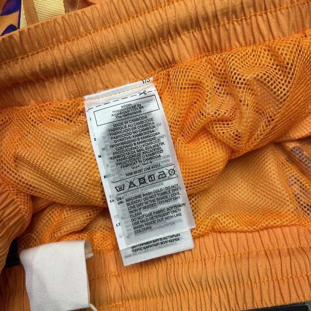 Adidas x Farm Rio Premium Shorts Size XS Womens Bright Orange Tropical Vacation - Picture 4 of 10